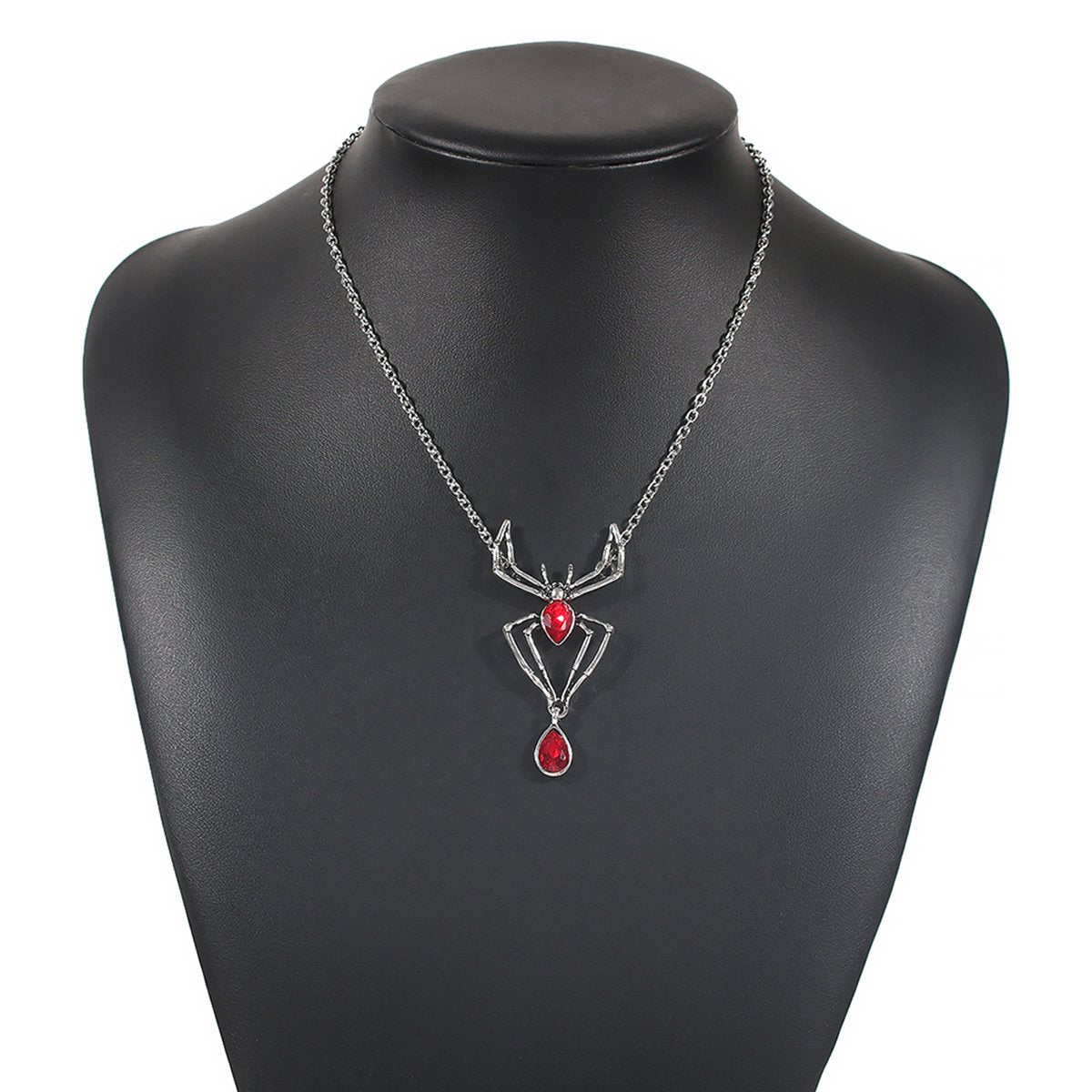 N7763 creative personality necklace ruby spider pendant glass diamond necklace halloween party necklace