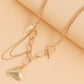 Jewelry Punk Clavicle Chain Ins Geometric Love Alloy Pendant Necklace Female