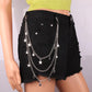 Jewelry fashion pop punk star multi-layer pendant waist chain ins hip-hop necklace