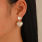 Retro micro-inlaid zircon heart earrings fashion simple magic color mermaid earrings earrings light luxury earrings