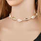 Popular simple jewelry set shell choker alloy shell knotted braided necklace female