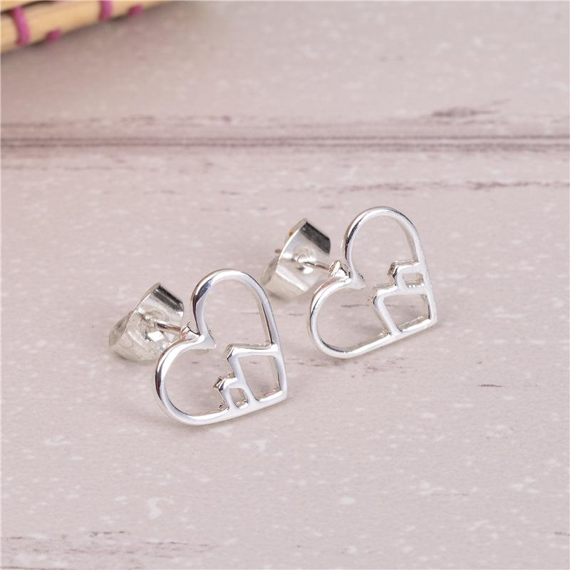 Overseas, cute heart stud earrings, mountain stud earrings, classic and versatile accessories