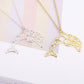 Popular Creative Hollow Great White Shark Dolphin Necklace Female Personality Necklace Electroplated Gold and Silver