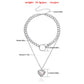 Jewelry Double Cuban Chain Ring Love Pendant Necklace Feminine Trendy Small Fragrance Necklace
