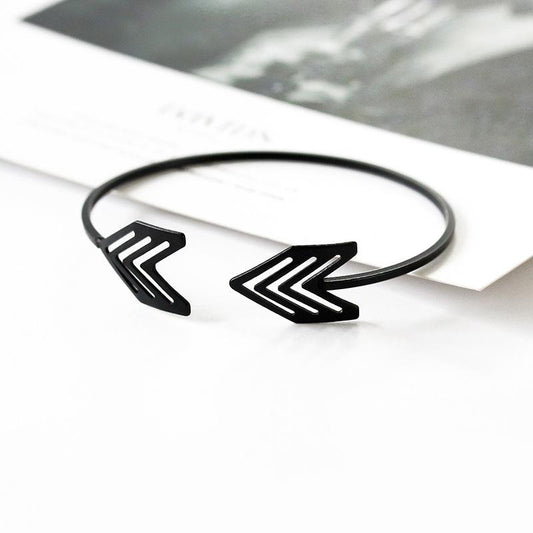 ins hollow arrow bracelet unisex retro fashion metal geometric opening bracelet girlfriend gift