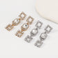 E153 heavy industry square geometric symmetrical rhinestone earrings full of diamond temperament niche design sense earrings female