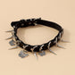 N1867 Sweet and Cool Personality PU Collar Female Rivet Butterfly Creative Rock Harajuku Leather Necklace