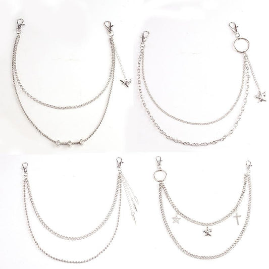 Metal Double Pants Chain Personality Waist Chain Punk Rock Body Chain Night Accessories Waist Chain