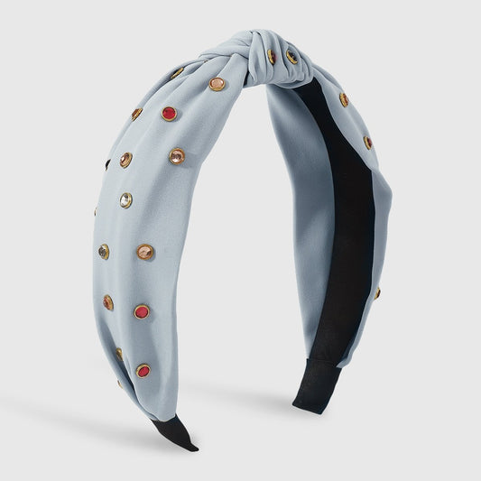 F3973 wide-brimmed fabric knotted headband sweet solid color hot diamond French creative temperament geometric headband