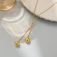 Autumn and winter tassel ball sweater chain retro titanium steel gold-plated ins long necklace jewelry high-end