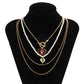 Hip-hop retro personality rose drop nectarine heart necklace female simple imitation pearl heart-shaped necklace