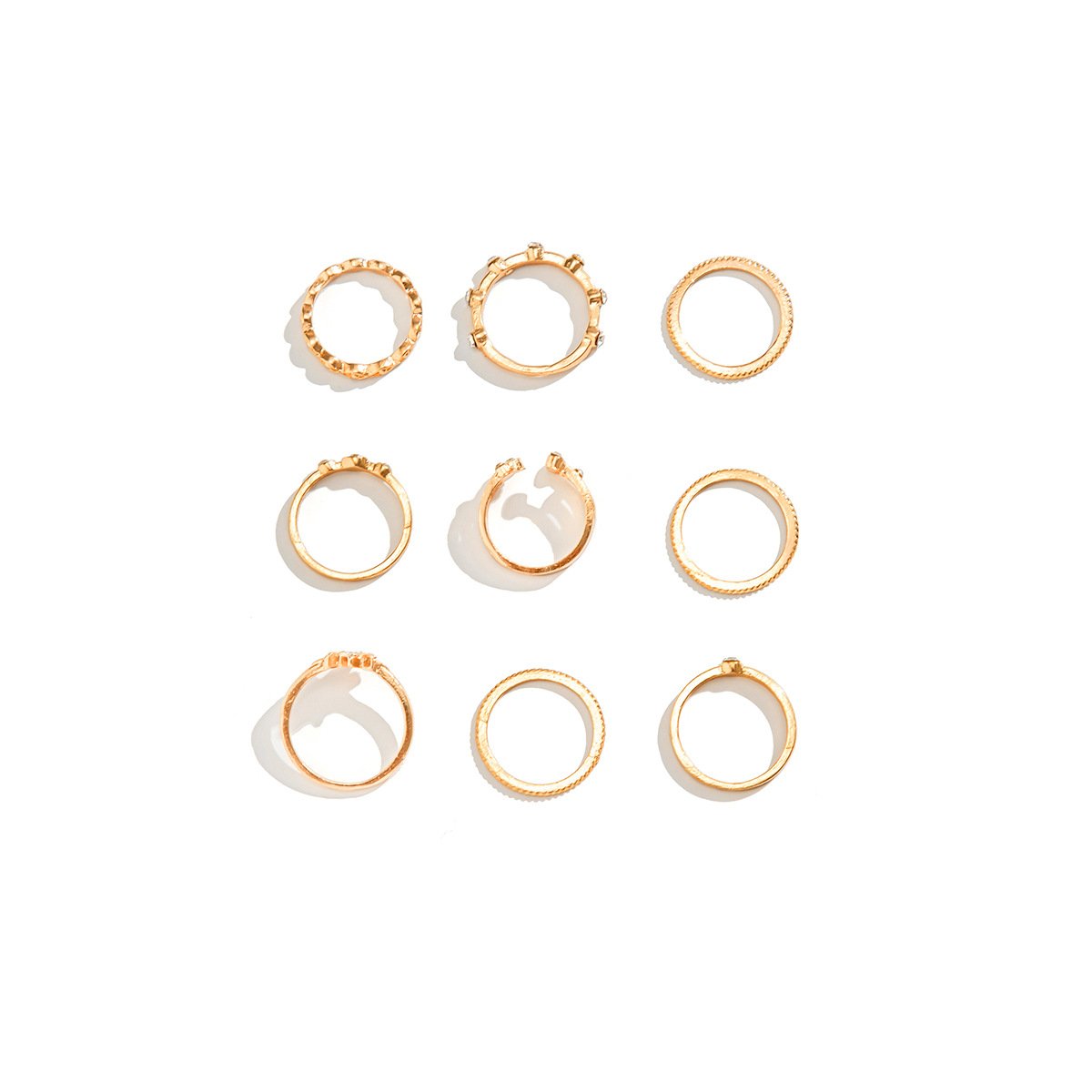 Jewelry Personality Diamond Astral Ring Set Ring Fashion Retro Open Index Finger Knuckle Ring