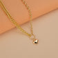 Fashion Asymmetric Chain Necklace Simple Pendant Peach Heart Necklace Accessories