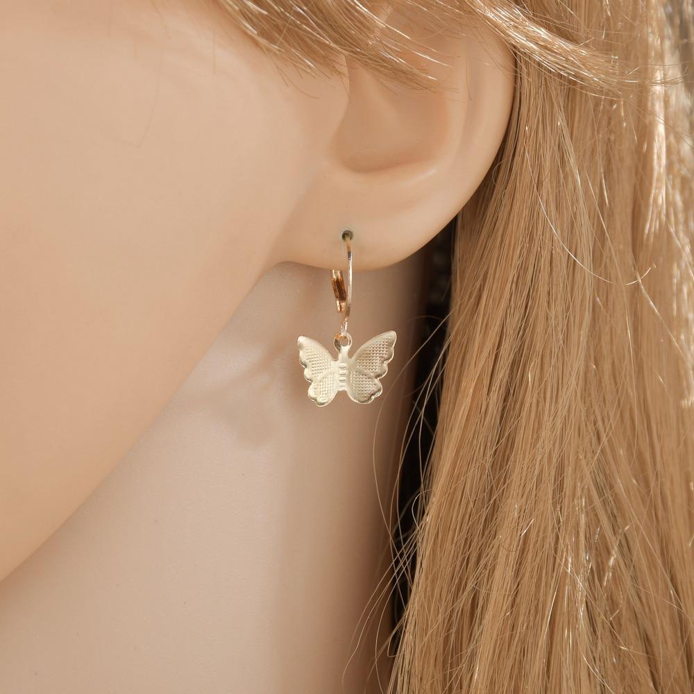 Fashion Earrings Sweet Frosted Butterfly Earrings Earrings Earrings Female Simple Small Fresh Earrings