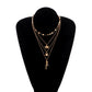 Jewelry Simple Harajuku Multi-layer Angel Lock Rose Pendant Fashion Personality Small Circle Necklace