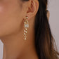 E1366 jewelry niche lock key micro-inlaid temperament earrings exaggerated chain love earrings female