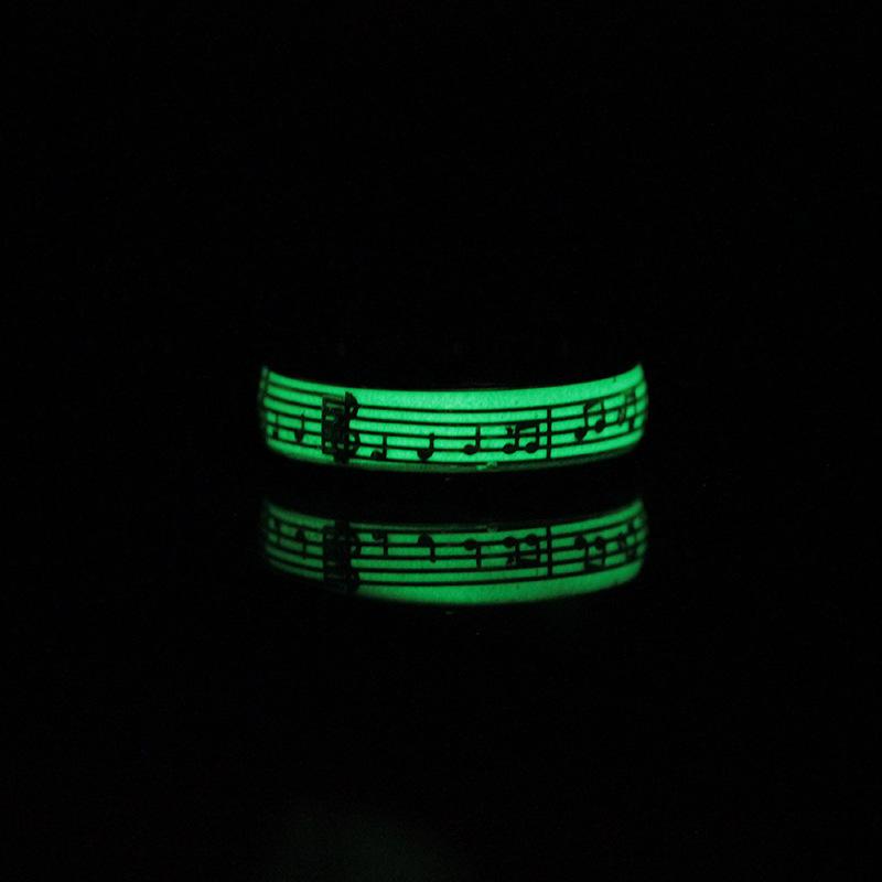 Ring titanium steel stainless steel ring creative luminous note ring ring ring