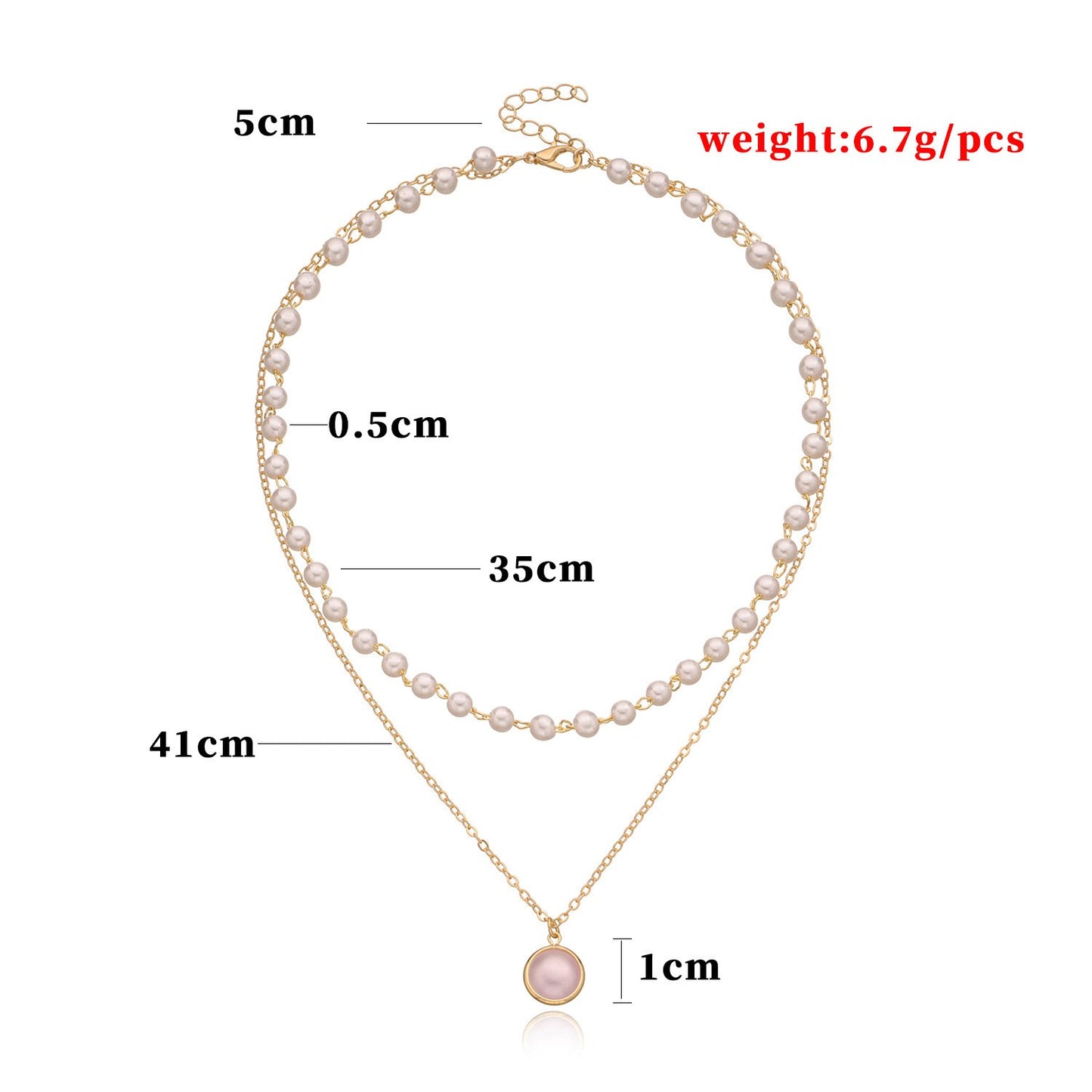 Jewelry Fashion Overlock Pearl Pendant Multilayer Necklace Femininity Popular Personality Necklace