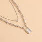 Jewelry punk love padlock pendant necklace female ins double snake bone chain niche design sense