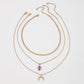 N9744 Jewelry Simple Multi-layer Chain Stacked Necklace Female Resin Crescent Element Temperament Necklace