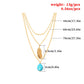 Necklace Lasso Turquoise Bead Big Leaf All-Match Ladies Multilayer Necklace