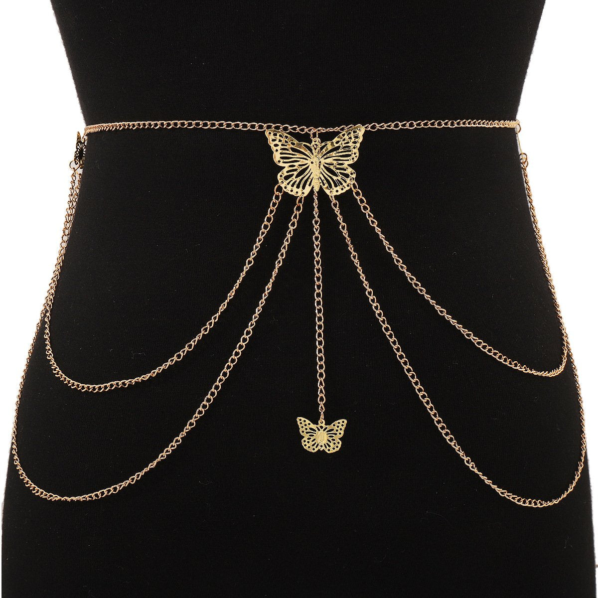 C359 Geometric Metal Fashion Waist Chain Chain Tassel Butterfly Sweet Cool Hot Girl Sexy Body Chain Female