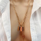 Dongdaemun same style lock necklace for men and women exaggerated INS gold lock necklace for women