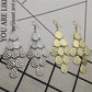 Pitting drop metal multi-layered earrings long earrings