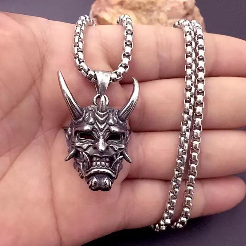 Summer Street Punk Pendant Necklace Male Ghost Mask Halloween Horror Ornament Gift