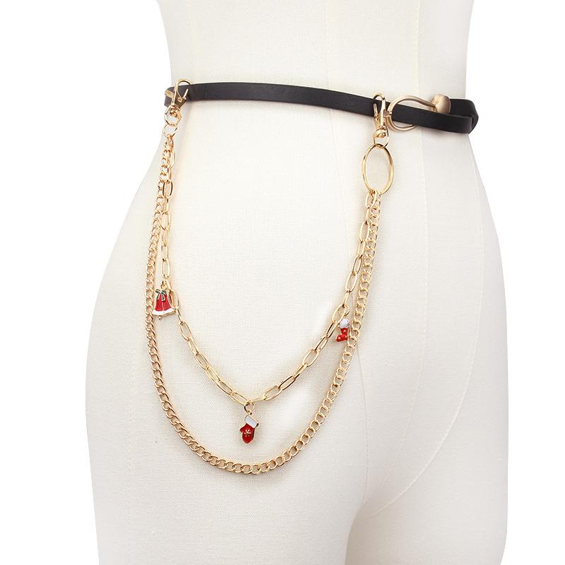 Creative Jewelry Santa Claus Fawn Pendant Waist Chain Trend Versatile Body Chain Pants Chain