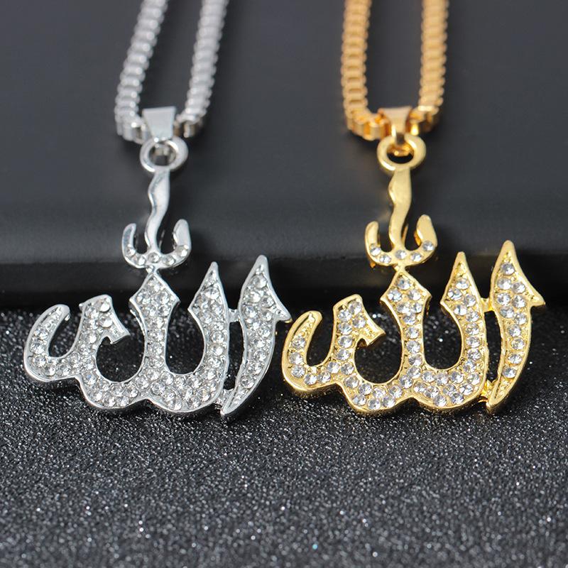 Hip-hop full diamond necklace exaggerated diamond number symbol pendant jewelry