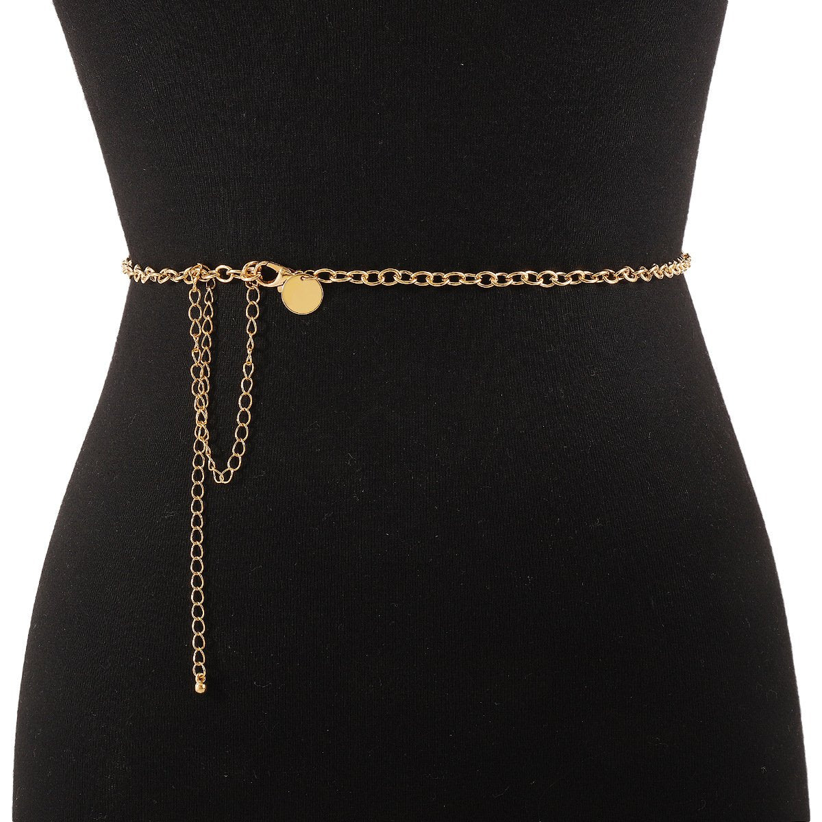 C377 Ms. Simple Metal Sexy Single Layer Geometric Waist Chain Small Disc Chain Trendy Punk Body Chain