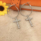 Extremely simple personality diamond cross earrings female earrings Baroque court earrings retro earrings earrings earrings