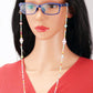 Colorful rice beads gravel decoration imitation pearl mask lanyard anti-slip chain glasses hanging chain