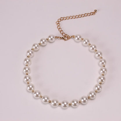 Jewelry Simple Imitation Pearl Geometric Set Necklace Personality Mix and Match CCB Beaded Clavicle Chain