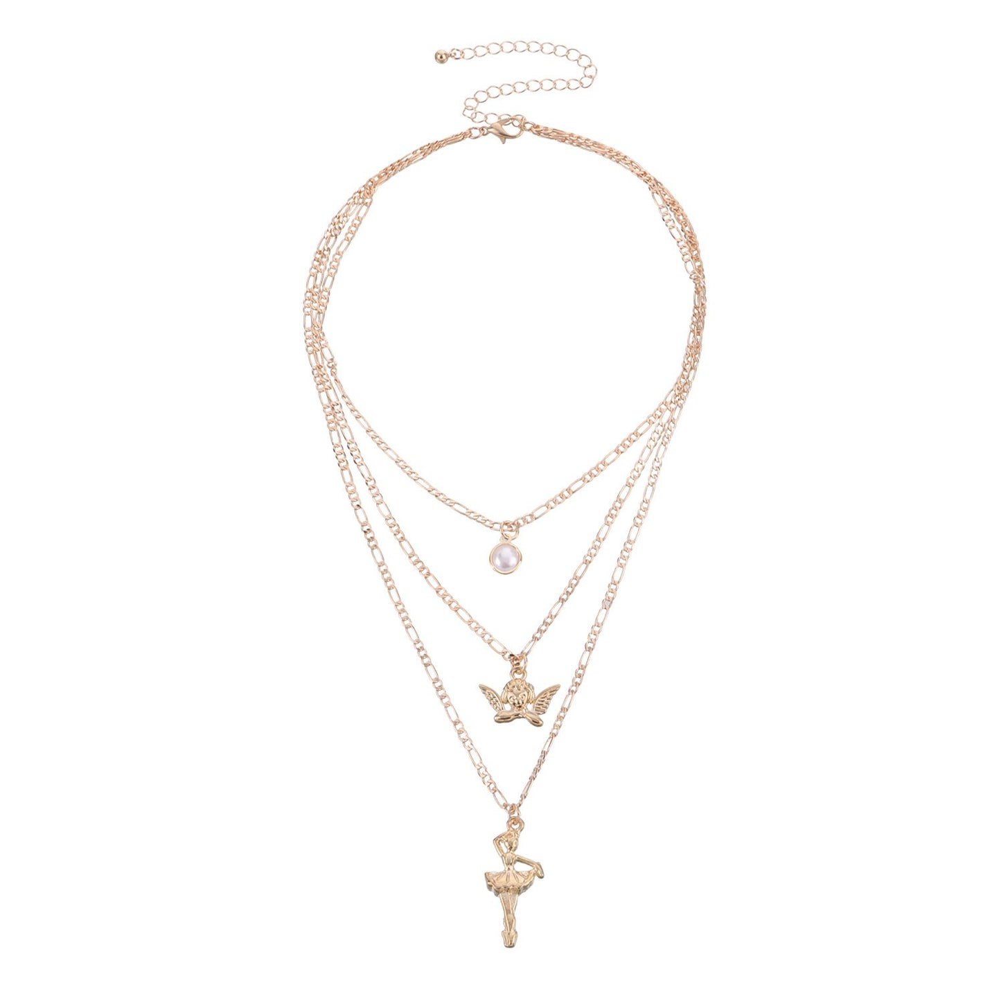 Jewelry fashion angel wings ballet girl personality necklace female retro temperament popular