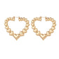 Simple trend personality metal hollow three-dimensional heart-shaped glossy earrings ins temperament retro earrings female
