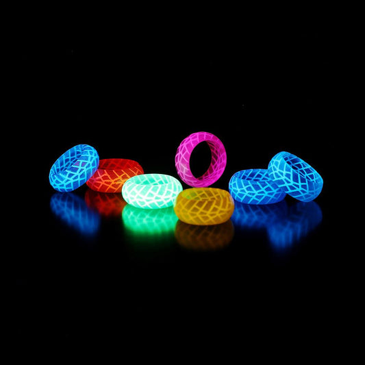 Explosive retro fashion tire pattern Mori resin luminous ring
