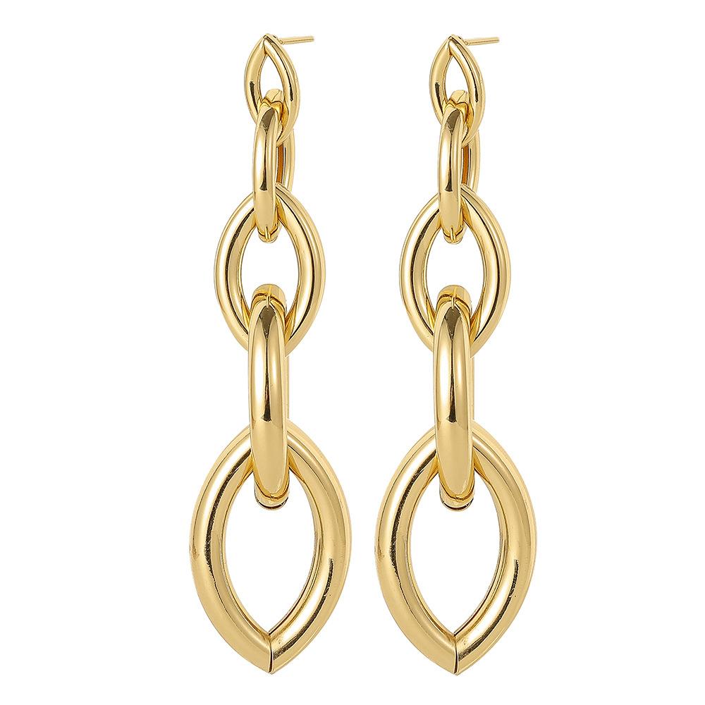 Punk Long Hollow Metal Geometric Earrings Personality Creative Temperament Fashion Trend Earrings