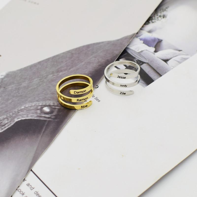 Explosive style stainless steel name custom ring creative DIY English letter marking ring