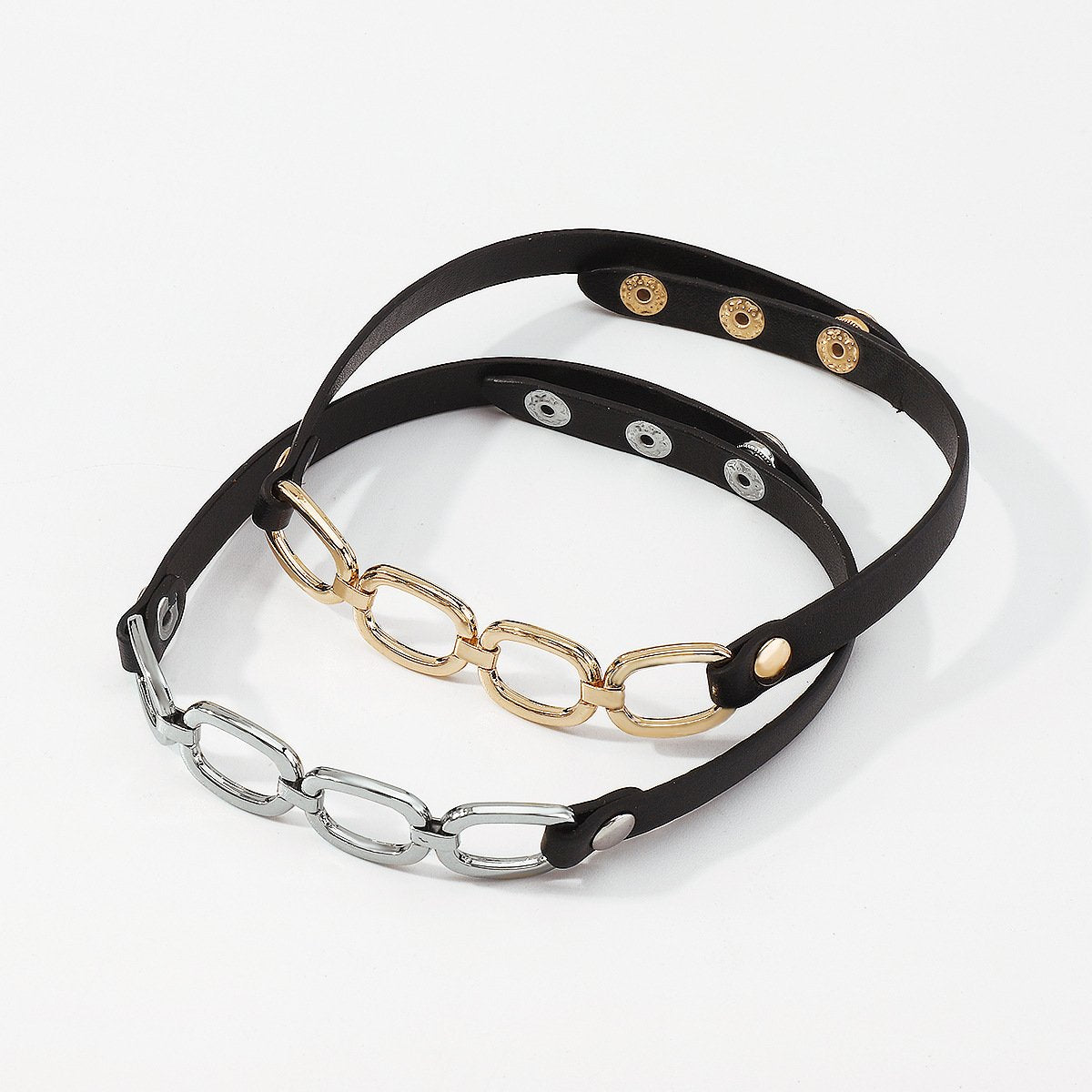 N151 Trend Necklace Exaggerated Leather Chain Stitching Necklace Harajuku Punk Bracelet Women