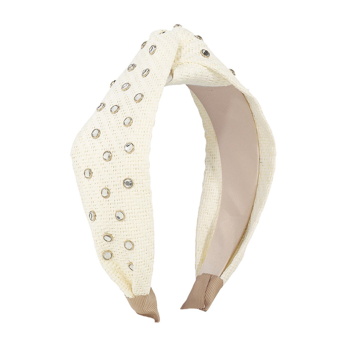 F459 Leisure vacation hair hoop straw braided wide-brimmed fashion geometric head hoop Internet celebrity knotted hair accessories for adults