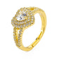 Copper inlaid zircon heart-shaped full diamond micro-inlaid ring love couple ring ring