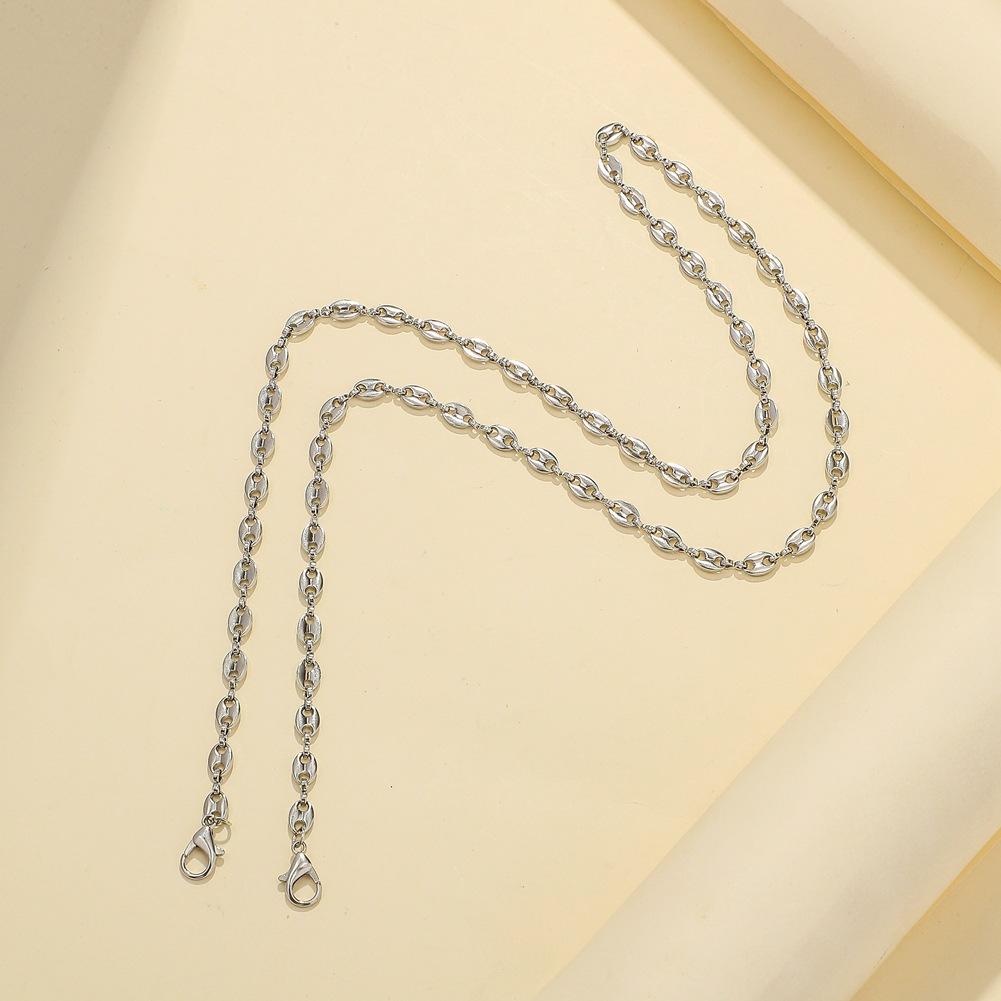 Mask anti-drop lanyard simple stainless steel pig nose chain multi-purpose mask hanging chain glasses chain
