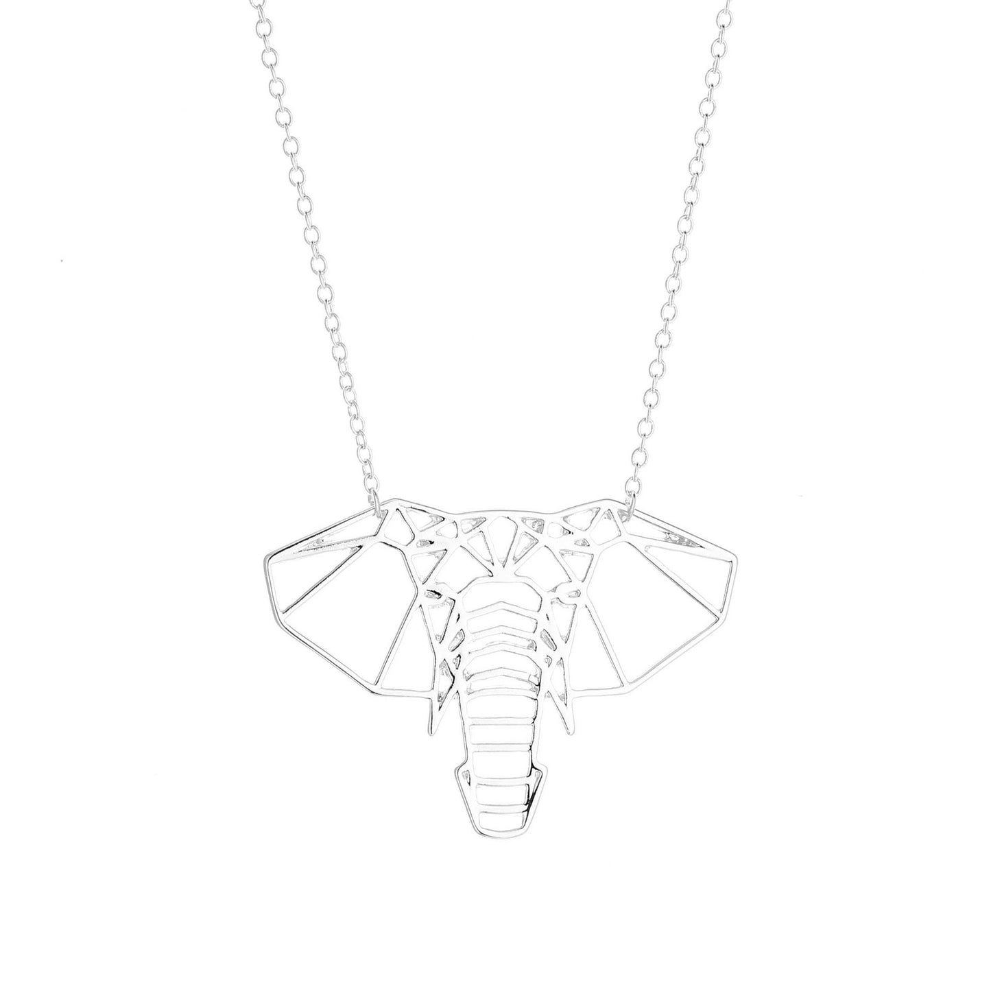 Hollow Elephant Head Necklace Female Lucky Elephant Pendant Necklace