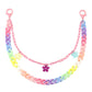 All-match hip-hop flower pants chain ins peach heart decoration color resin hanging chain punk detachable chain