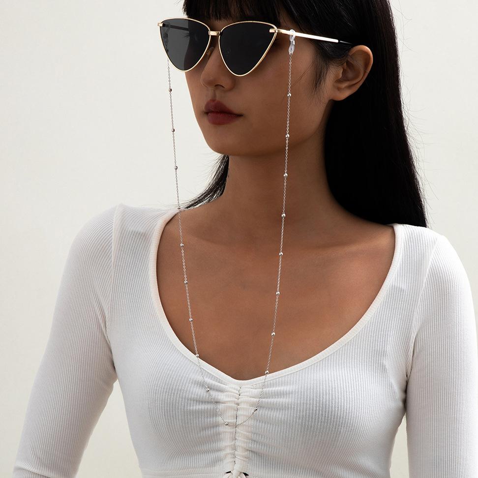 Fashion Simple Geometric Bead Chain Glasses Chain Hip Hop Retro Hanging Neck Sunglasses Chain Female
