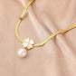 ins stainless steel four-leaf clover pearl shell necklace temperament light luxury simple item jewelry titanium steel clavicle chain