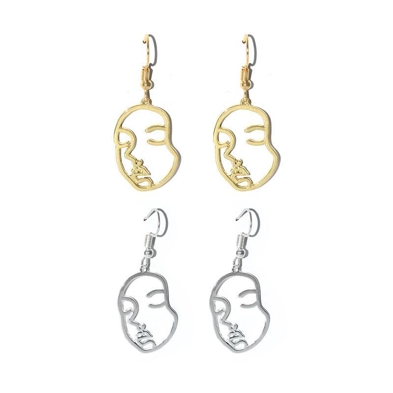 Personality earrings simple and creative funny hipster facial makeup exaggerated all-match earrings earrings