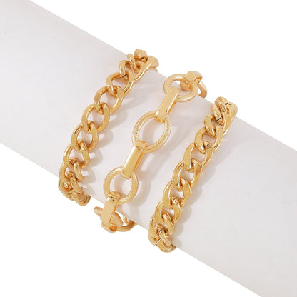 B1811 Exaggerated Hip Hop Bracelet Geometric Chain Punk Niche Popular Simple Personality Mix and Match Jewelry